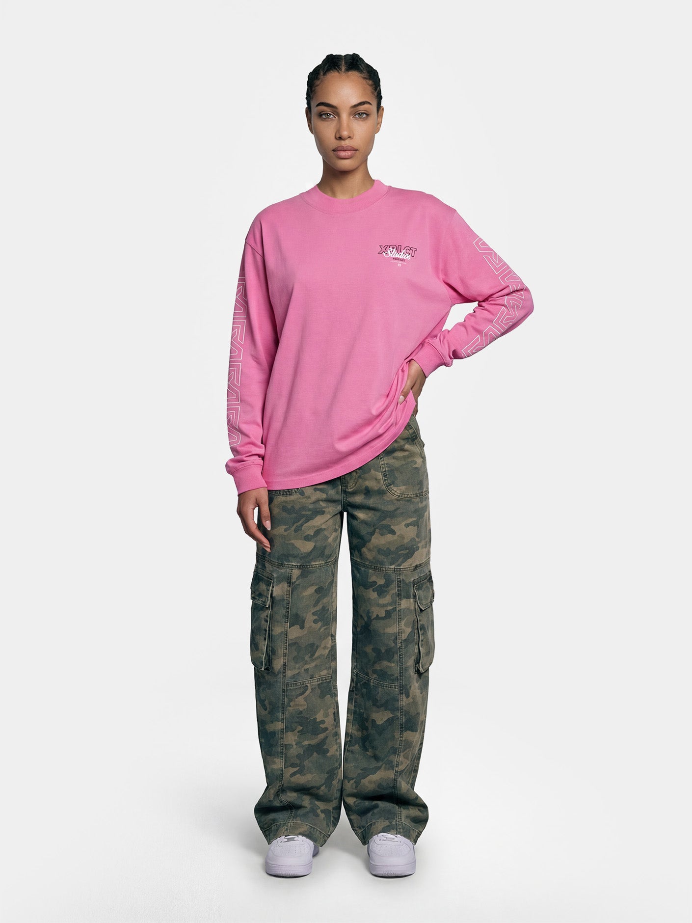 Destiny Longsleeve | Pink/White – XPLCT STUDIOS