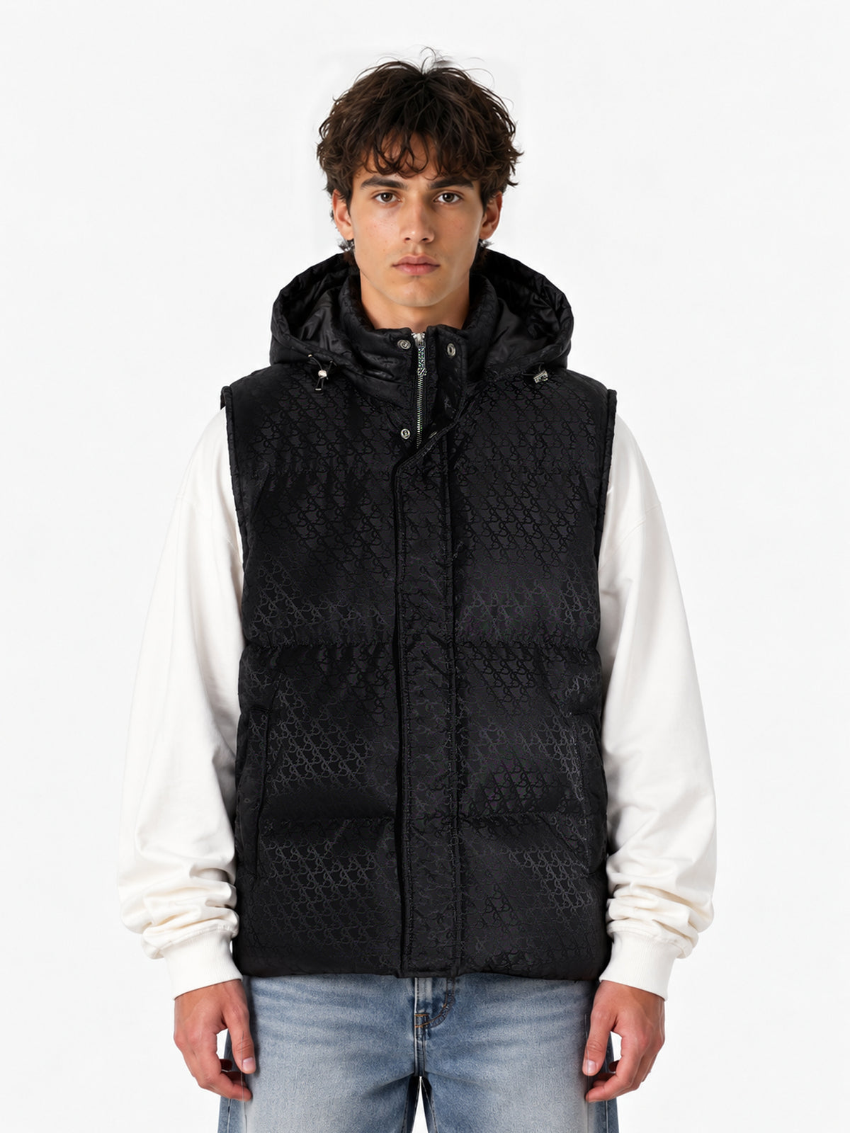 Monogram Bodywarmer Jacket | Black