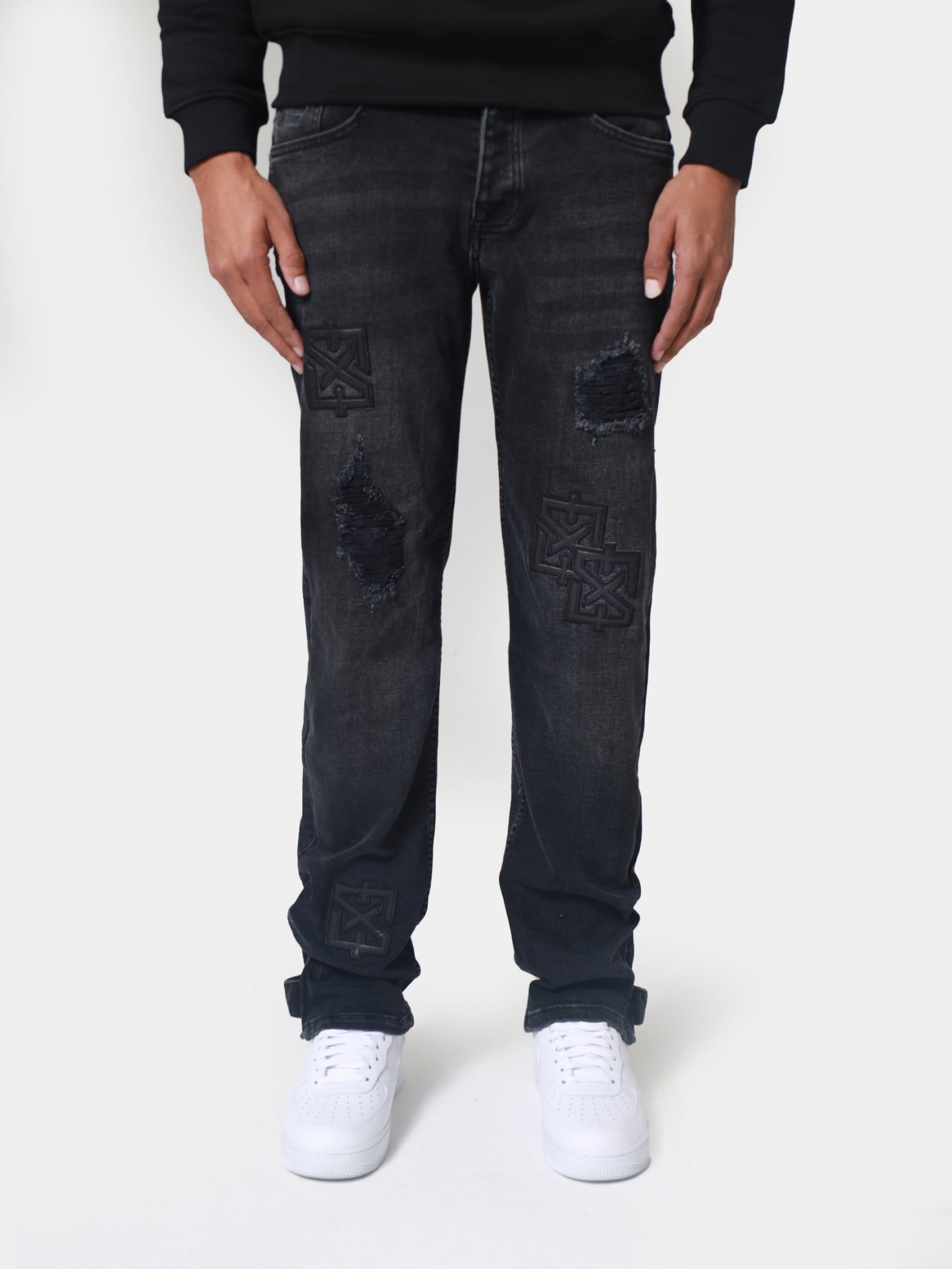 Patch Jeans | dark grey