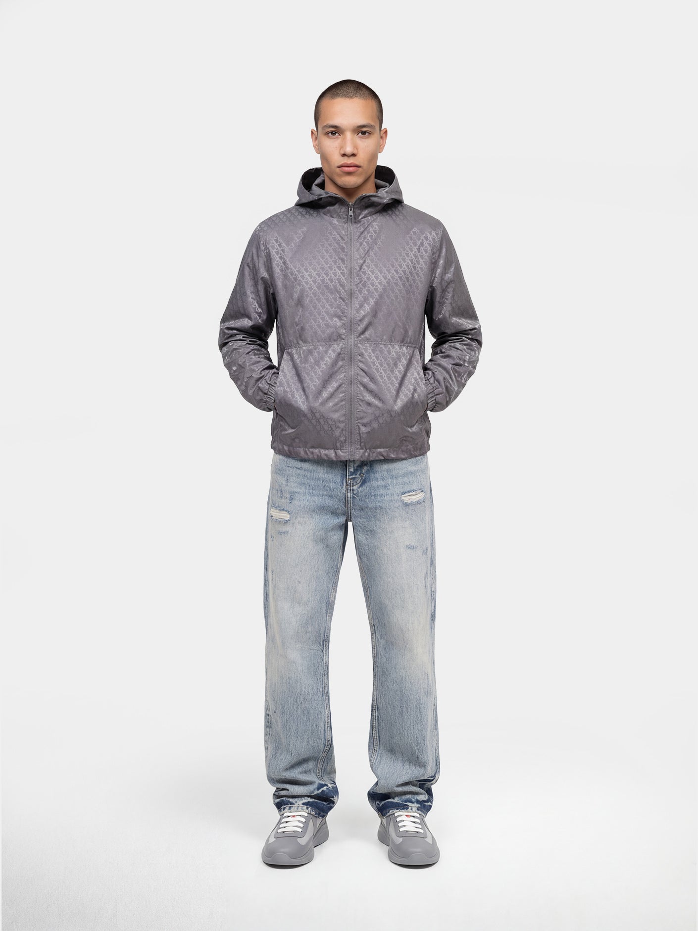 Reverse Windbreaker | Light grey