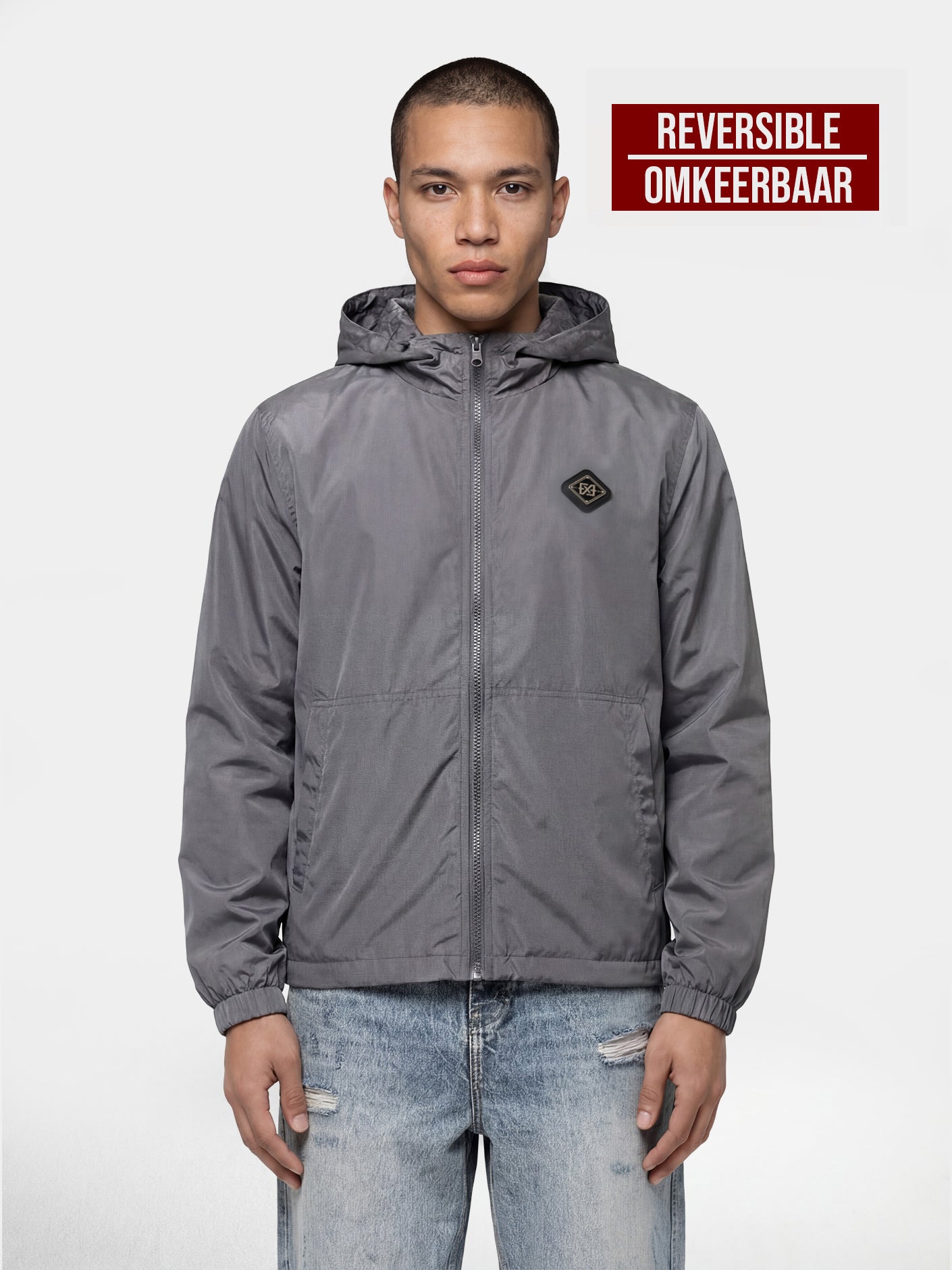 Reverse Windbreaker | Light grey
